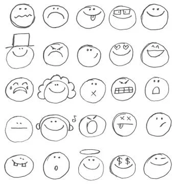 Emoticon doodles 库存插图