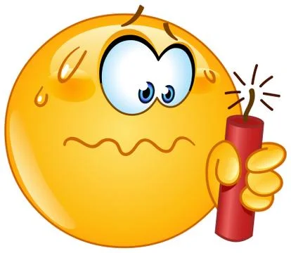 Emoticon with dynamite Stock Illustration