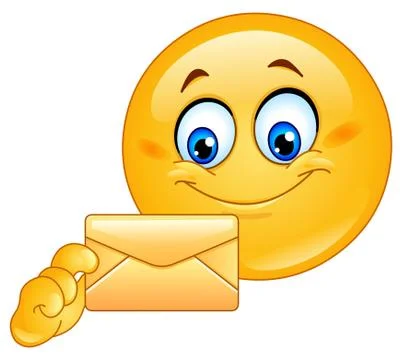 Emoticon with envelope Illustrazione stock