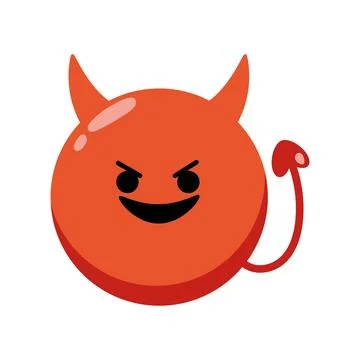 Emoticon face devil Stock Illustration