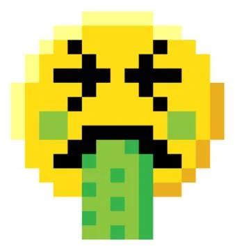 Emoticon Face Pixel Art 8 Bit Video Game Icon Stock Illustration