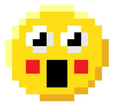 Emoticon Face Pixel Art 8 Bit Video Game Icon Stock Illustration