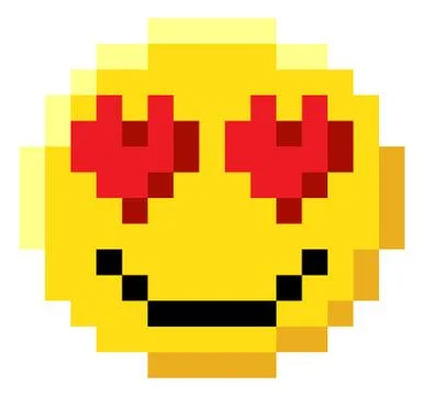 Emoticon Face Pixel Art 8 Bit Video Game Icon Stock Illustration