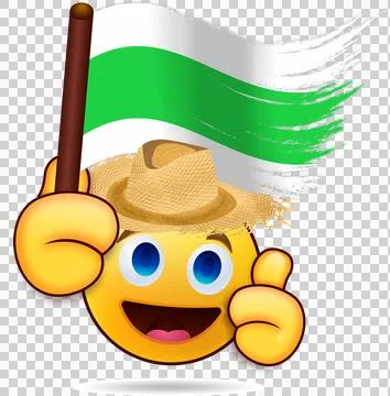 Emoticon with flag Stock Illustration