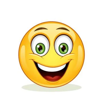 Emoticon with happy face Illustration