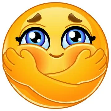 Emoticon Hugging Herself Stock Illustration