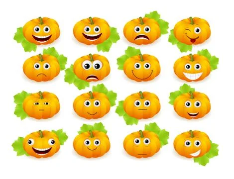 Emoticon pumpkin Illustrazione stock