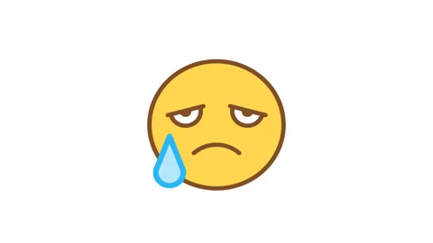 Emoticon sad to tears. Animated Emoticons. Alpha channel Stock Footage