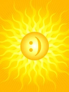 Emoticon sun Stock Illustration