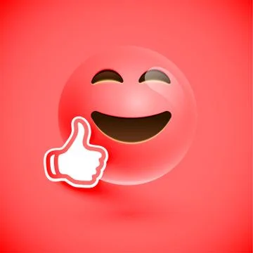 Emoticon with thumbs up, vector illustration Stock Illustration