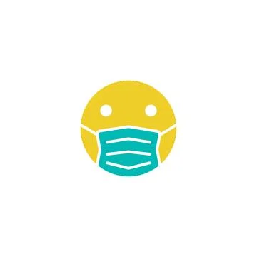 Emoticon using mask. Vector icon template Stock Illustration