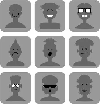 Emoticon Web Icon Set Stock-Illustration