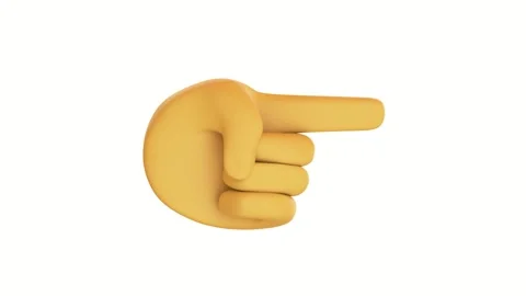 Emoticon yellow hand forefinger showing direction to the right. 3d Stock Footage