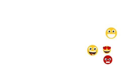 Emoticons are floating in a wave and one is lagging behind, the alpha channel Stock Footage 124598522