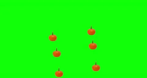 Emoticons in the form of pumpkins with on a green background. Stock Footage 211172141