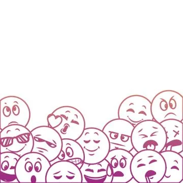 Emoticons pattern background rainbow lines Illustrazione stock