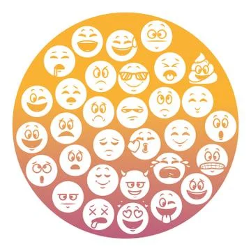 Emoticons pattern background rainbow lines Illustrazione stock