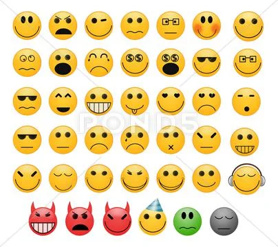 Emoticons set Stock Illustration
