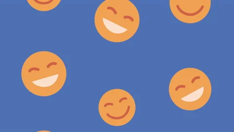 Emoticons smiling faces animation pattern Stock Footage 153241597
