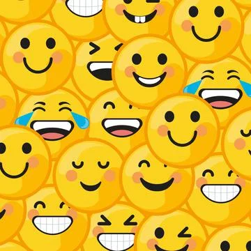 Emoticons smiling pattern Stock Illustration