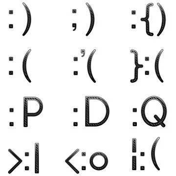 Emoticons on white Stock Illustration