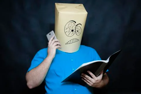 Emotion concept. The expression on face man means intense irritation and Foto stock