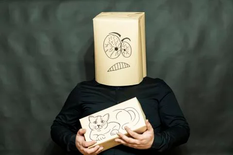 Emotion concept. The expression on the man is face is discreet and attentive. At Stock Photos