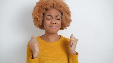 Emotion crying and despair on the face of an African American woman. Stock Footage 124792638