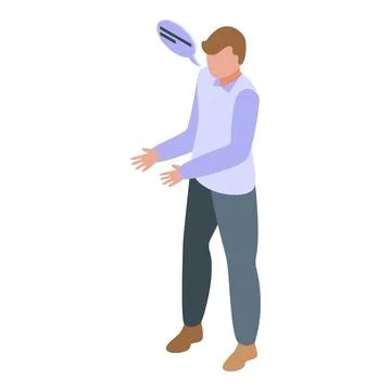 Emotion dispute icon isometric vector. Work family Stock Illustration