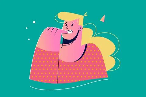 Emotion, face, expression, problem, mental stress, worry, depression, anxiety Ilustración de archivo
