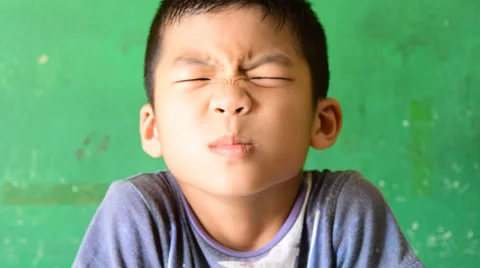 Emotion feeling of asian boy 2 Stock Footage 37662716