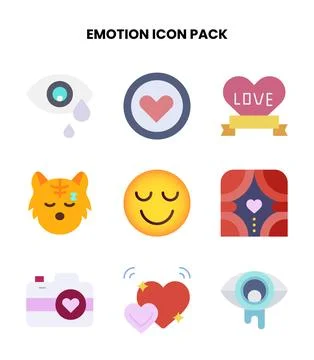 Emotion Flat Design Icons Pack Illustrazione stock