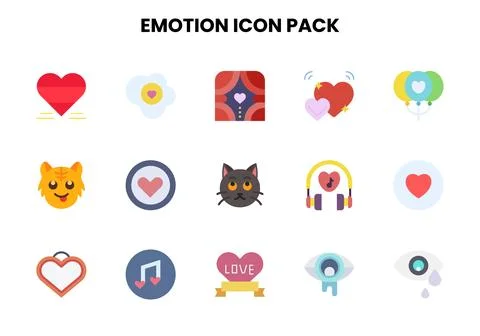 Emotion Flat Icons Pack Stock Illustration