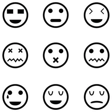 Emotion icon set Illustrazione stock