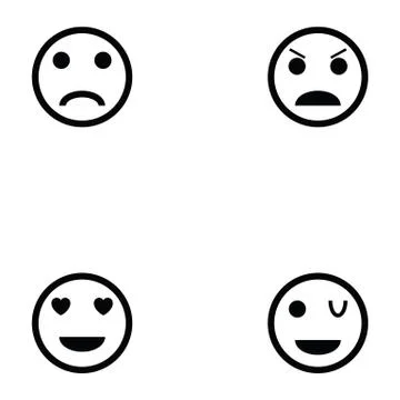 Emotion icon set Stock Illustration