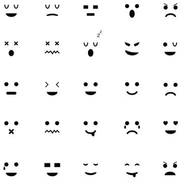 Emotion icon set Stock Illustration