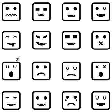 Emotion icon set Stock Illustration