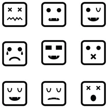 Emotion icon set Stock Illustration