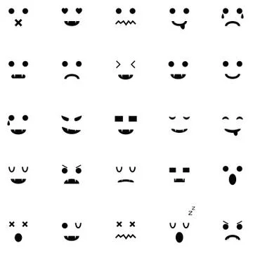 Emotion icon set Stock Illustration