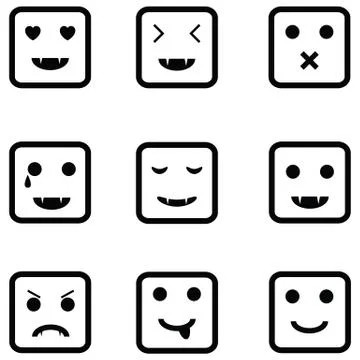 Emotion icon set Stock Illustration