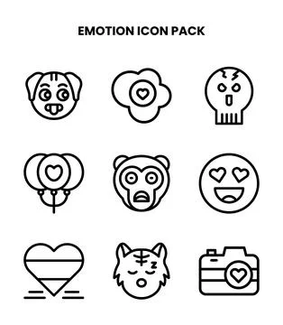 Emotion Line Vector Icons Pack Stock Illustration