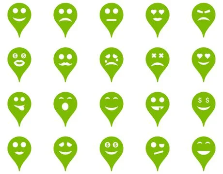 Emotion map marker icons Stock Illustration