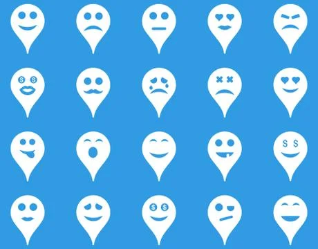 Emotion map marker icons Stock Illustration