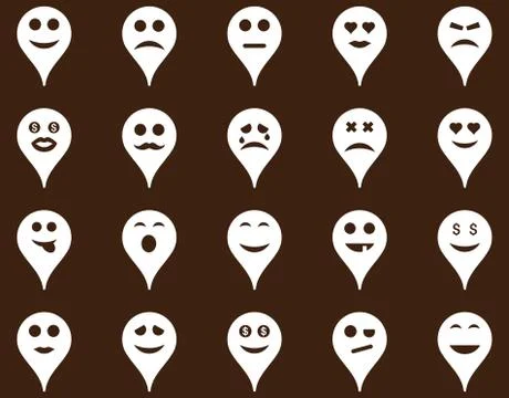 Emotion map marker icons Stock Illustration