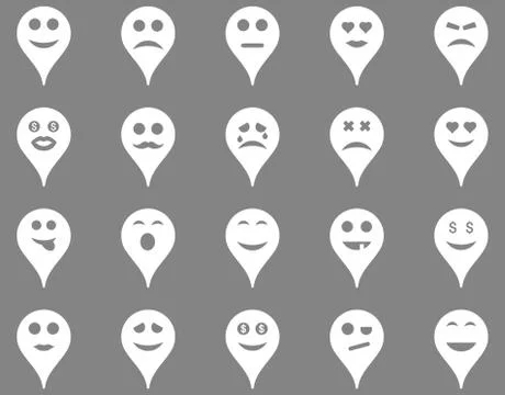 Emotion map marker icons Stock Illustration