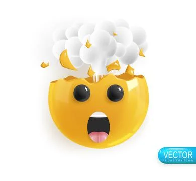 Emotion Realistic 3d Render. Icon Smile Emoji. Vector yellow glossy emotico.. Stock Illustration