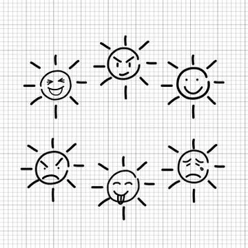 Emotion sketch Stock Illustration