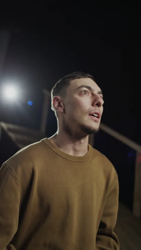 Emotional Actor Performing Dramatic Monologue on Audition Stock Footage 278982018