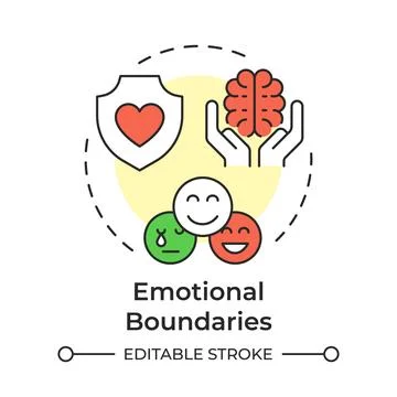 Emotional boundaries multi color concept icon Stock Illustration