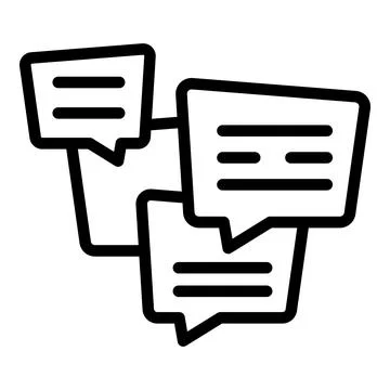 Emotional chat icon outline vector. Social review Stock Illustration